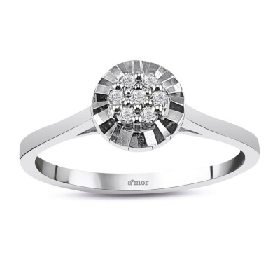 0.07 Karat Efektli Pırlanta Fantezi Yüzük - IDL Sertifikalı - Amor Pırlanta