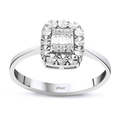 0.08 Karat Pırlanta Baget Yüzük - IDL Sertifikalı - Amor Pırlanta