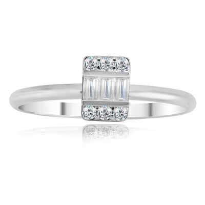 0.13 Karat Pırlanta Baget Yüzük - IDL Sertifikalı - Amor Pırlanta