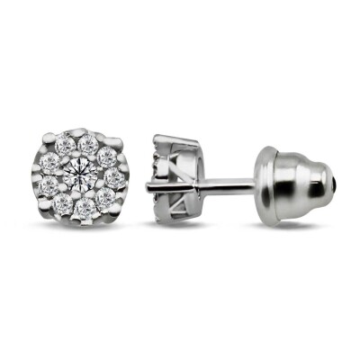 0.14 Karat Pırlanta Coronet Küpe - IDL Sertifikalı - Amor Pırlanta