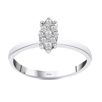 0.14 Karat Pırlanta Coronet Yüzük - IDL Sertifikalı - Amor Pırlanta