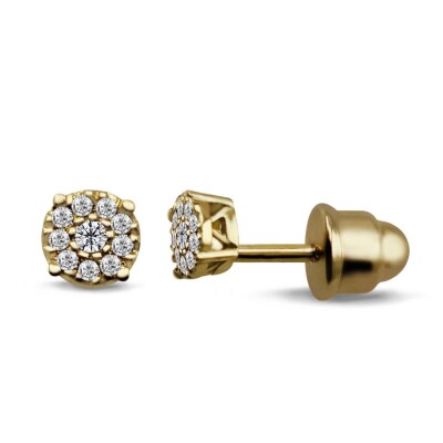 0.15 Karat Pırlanta Coronet Küpe - IDL Sertifikalı - Amor Pırlanta