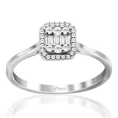 0.17 Karat Pırlanta Baget Yüzük - IDL Sertifikalı - Amor Pırlanta
