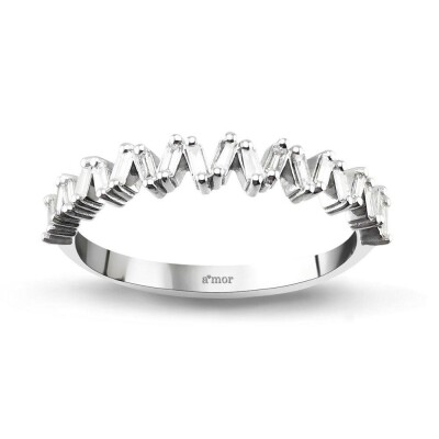 0.17 Karat Pırlanta Baget Yüzük - IDL Sertifikalı - Amor Pırlanta