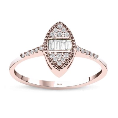 0.17 Karat Pırlanta Baget Yüzük - IDL Sertifikalı - Amor Pırlanta