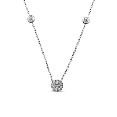 0.18 Karat Pırlanta Coronet Kolye - IDL Sertifikalı - Amor Pırlanta