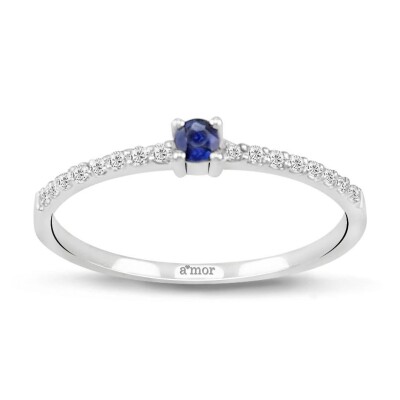 0.18 Karat Pırlanta Safir Yüzük - IDL Sertifikalı - Amor Pırlanta