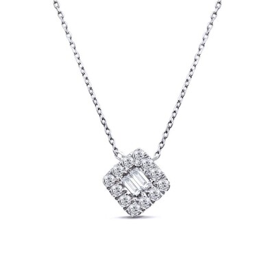 0.19 Karat Pırlanta Baget Kolye - IDL Sertifikalı - Amor Pırlanta