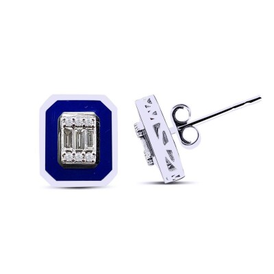0.19 Karat Pırlanta Baget Küpe - IDL Sertifikalı - Amor Pırlanta