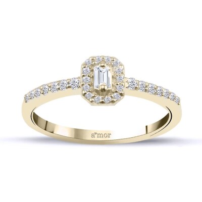 0.19 Karat Pırlanta Baget Yüzük - IDL Sertifikalı - Amor Pırlanta