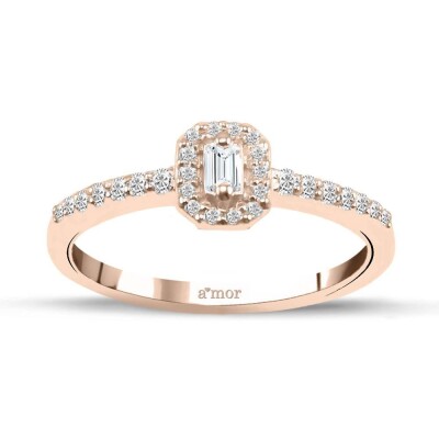 0.19 Karat Pırlanta Baget Yüzük - IDL Sertifikalı - Amor Pırlanta