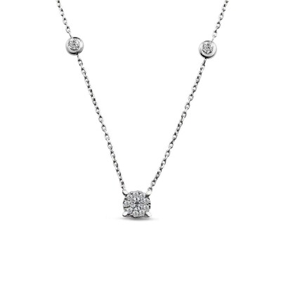 0.19 Karat Pırlanta Coronet Kolye - IDL Sertifikalı - Amor Pırlanta