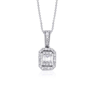 0.21 Karat Pırlanta Baget Kolye - IDL Sertifikalı - Amor Pırlanta