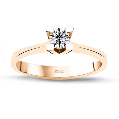 0.21 Karat Pırlanta Tektaş Yüzük - IDL Sertifikalı - Amor Pırlanta