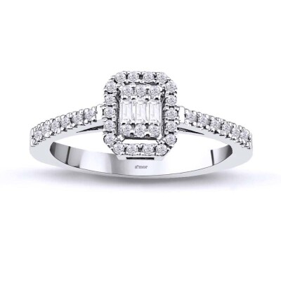 0.22 Karat Pırlanta Baget Yüzük - IDL Sertifikalı - Amor Pırlanta