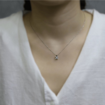 0.23 Karat Pırlanta Tektaş Kolye - IDL Sertifikalı - 4