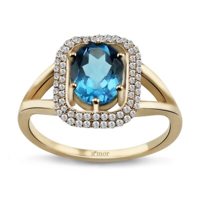 2.50 Karat Aquamarine Pırlanta Fantezi Yüzük - IDL Sertifikalı - Amor Pırlanta