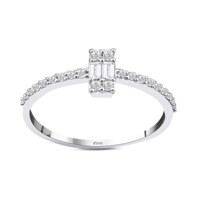 0.24 Karat Pırlanta Baget Yüzük - IDL Sertifikalı - Amor Pırlanta