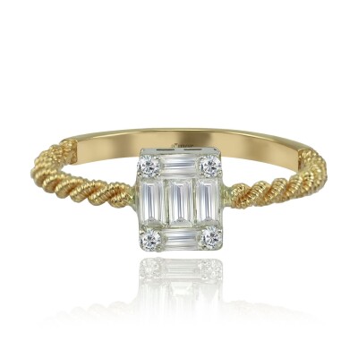 0.24 Karat Pırlanta Baget Yüzük - IDL Sertifikalı - Amor Pırlanta