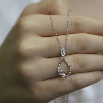 0.24 Karat Pırlanta Fantezi Kolye - IDL Sertifikalı - 2