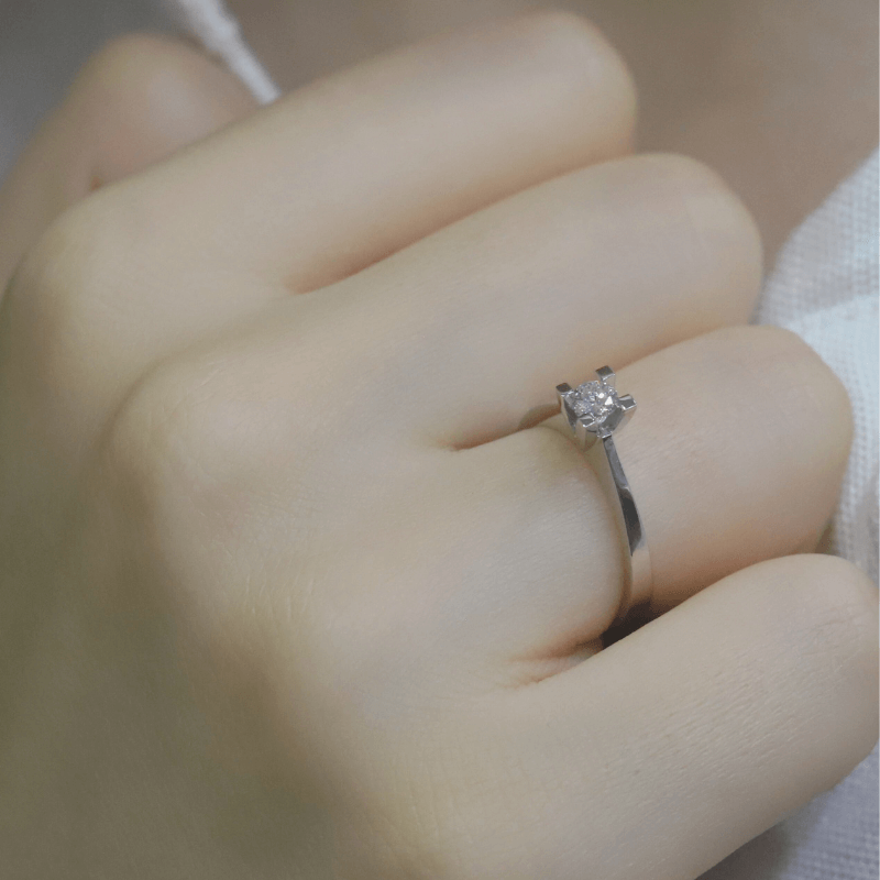 0.25 Karat HRD Sertifikalı Pırlanta Tektaş Yüzük - 5