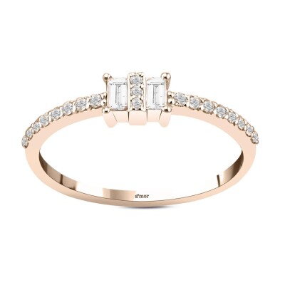 0.25 Karat Pırlanta Baget Yüzük - IDL Sertifikalı - Amor Pırlanta