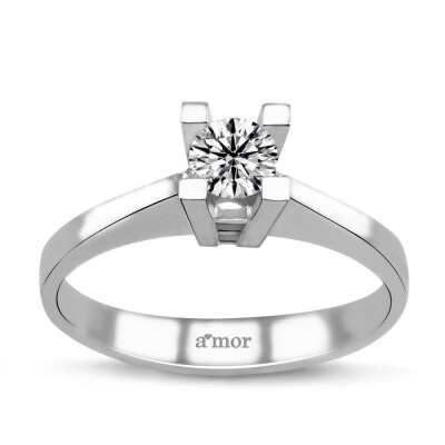 0.25 Karat Pırlanta Tektaş Yüzük - IDL Sertifikalı - Amor Pırlanta