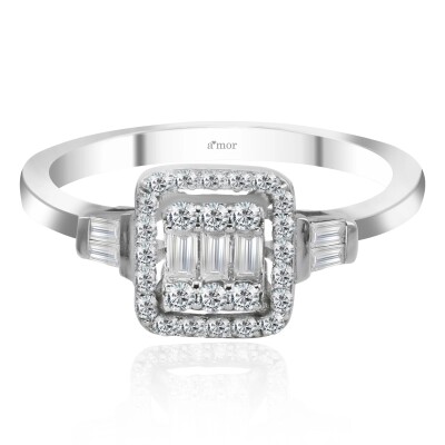 0.26 Karat Pırlanta Baget Yüzük - IDL Sertifikalı - Amor Pırlanta