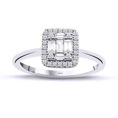 0.26 Karat Pırlanta Baget Yüzük - IDL Sertifikalı - Amor Pırlanta