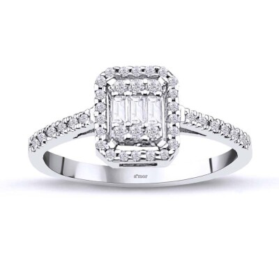 0.26 Karat Pırlanta Baget Yüzük - IDL Sertifikalı - Amor Pırlanta