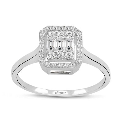 0.28 Karat Pırlanta Baget Yüzük - IDL Sertifikalı - Amor Pırlanta