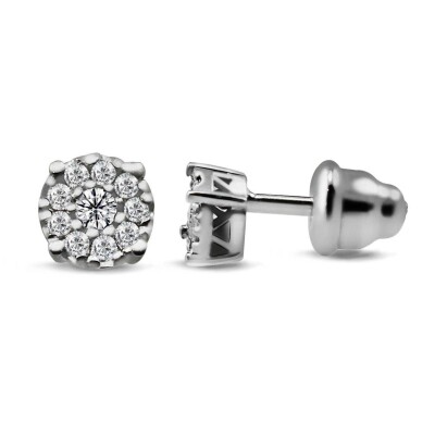 0.28 Karat Pırlanta Coronet Küpe - IDL Sertifikalı - Amor Pırlanta