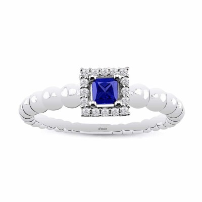 0.30 Karat Pırlanta Safir Yüzük - IDL Sertifikalı - Amor Pırlanta
