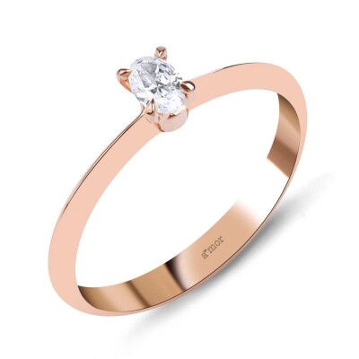 0.30 Karat Pırlanta Tektaş Oval Yüzük - GIA Sertifikalı - Amor Pırlanta
