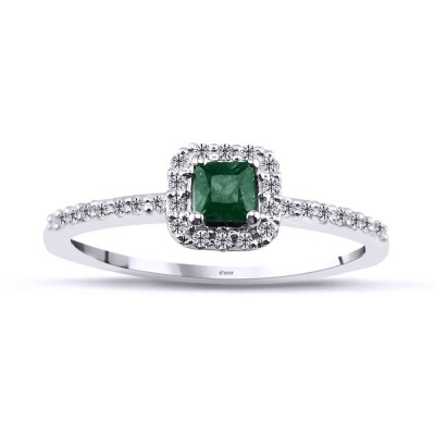 0.30 Karat Pırlanta Zümrüt Yüzük - IDL Sertifikalı - Amor Pırlanta