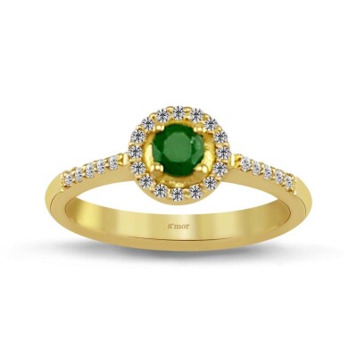 0.31 Karat Pırlanta Zümrüt Yüzük - IDL Sertifikalı - Amor Pırlanta