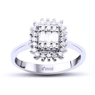 0.32 Karat Pırlanta Baget Yüzük - IDL Sertifikalı - Amor Pırlanta