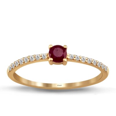 0.32 Karat Pırlanta Yakut Yüzük - IDL Sertifikalı - Amor Pırlanta