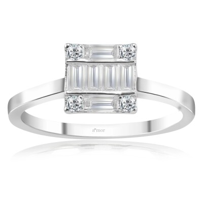 0.34 Karat Pırlanta Baget Yüzük - IDL Sertifikalı - Amor Pırlanta