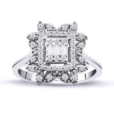 0.34 Karat Pırlanta Baget Yüzük - IDL Sertifikalı - Amor Pırlanta