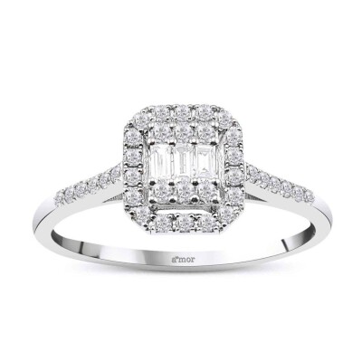 0.35 Karat Pırlanta Baget Yüzük - IDL Sertifikalı - Amor Pırlanta