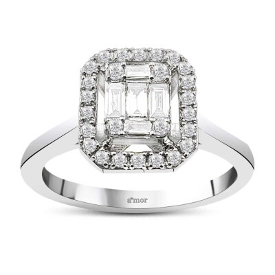 0.35 Karat Pırlanta Baget Yüzük - IDL Sertifikalı - Amor Pırlanta