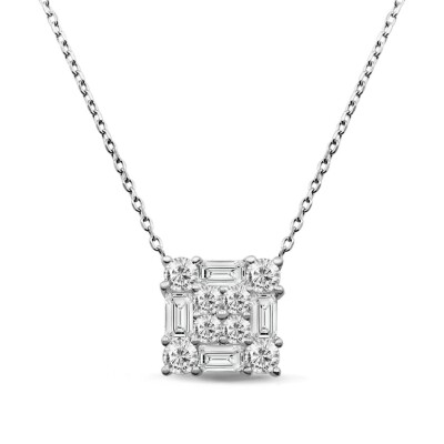 0.36 Karat Pırlanta Baget Kolye - IDL Sertifikalı - Amor Pırlanta