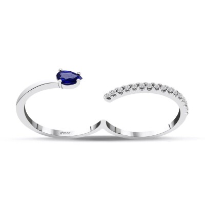 0.36 Karat Pırlanta Safir Yüzük - IDL Sertifikalı - Amor Pırlanta