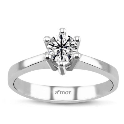 0.37 Karat Pırlanta Tektaş Yüzük - IDL Sertifikalı - Amor Pırlanta