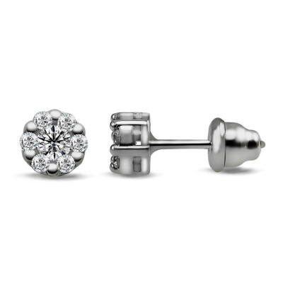 0.38 Karat Pırlanta Coronet Küpe - IDL Sertifikalı - Amor Pırlanta