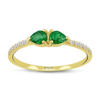 0.38 Karat Pırlanta Zümrüt Yüzük - IDL Sertifikalı - Amor Pırlanta
