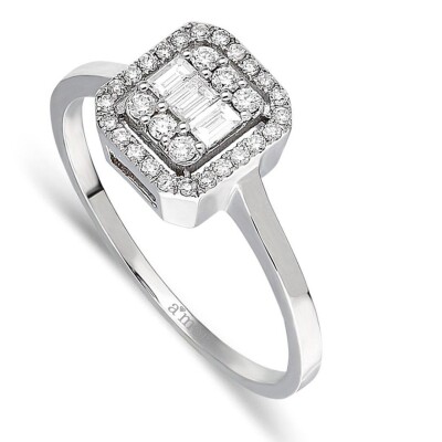 0.40 Karat Pırlanta Baget Yüzük - IDL Sertifikalı - Amor Pırlanta