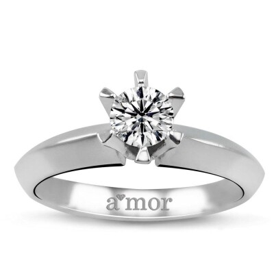0.40 Karat Pırlanta Tektaş Yüzük - IDL Sertifikalı - Amor Pırlanta