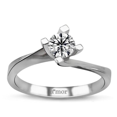 0.40 Karat Pırlanta Tektaş Yüzük - IDL Sertifikalı - Amor Pırlanta